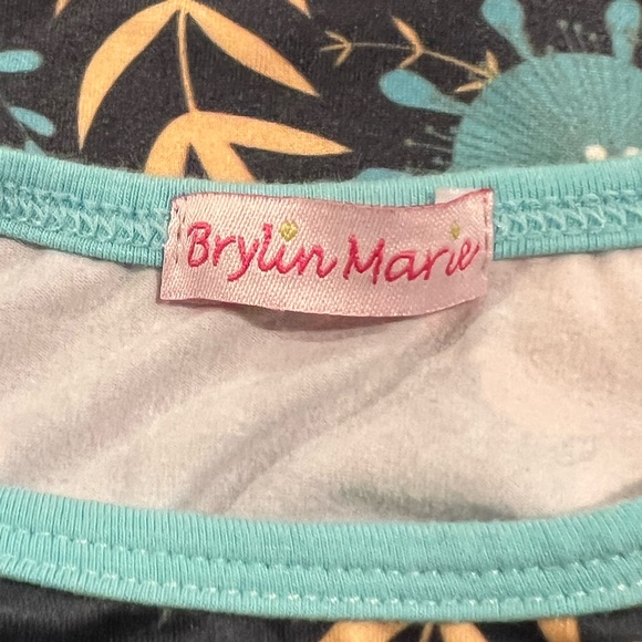 Tiffany Blue Floral Ruffle Romper - Picture 2 of 3